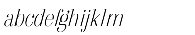 Arshila Thin Italic Condensed Font LOWERCASE