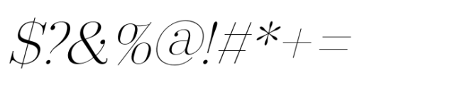Arshila Thin Italic Font OTHER CHARS
