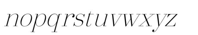 Arshila Thin Italic Font LOWERCASE