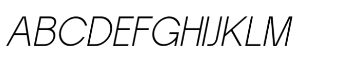 Artavion Extra Light Oblique Font UPPERCASE