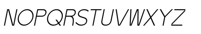 Artavion Extra Light Oblique Font UPPERCASE