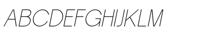Artavion Thin Oblique Font UPPERCASE