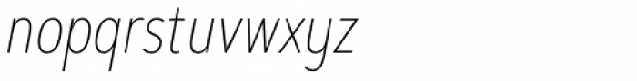 Artegra Sans Condensed Alt Thin Italic Font LOWERCASE