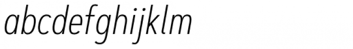 Artegra Sans Condensed ExtraLight Italic Font LOWERCASE