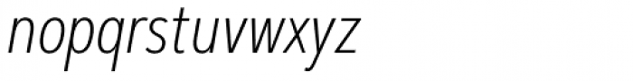Artegra Sans Condensed ExtraLight Italic Font LOWERCASE