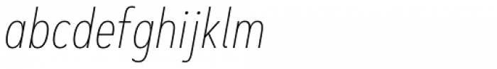 Artegra Sans Condensed Thin Italic Font LOWERCASE