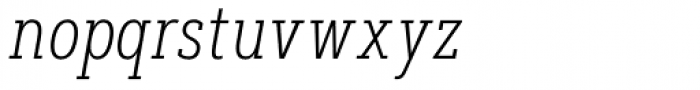 Artegra Slab Condensed ExtraLight Italic Font LOWERCASE