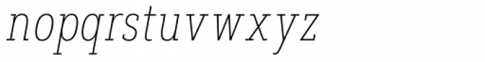 Artegra Slab Condensed Thin Italic Font LOWERCASE