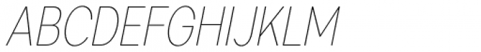 Artico Condensed Thin Italic Font UPPERCASE