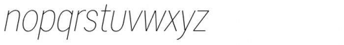 Artico Condensed Thin Italic Font LOWERCASE