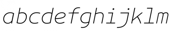 Artnoova MS Thin Italic Font LOWERCASE