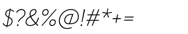 Artnoova Thin Italic Font OTHER CHARS
