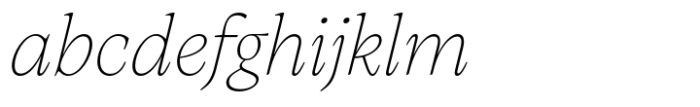 Artusi Extralight Italic Font LOWERCASE