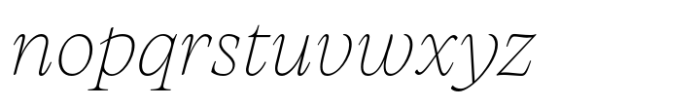 Artusi Extralight Italic Font LOWERCASE