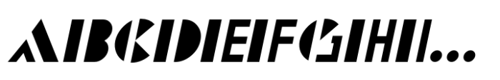 Artwork Stencil Oblique JNL Font UPPERCASE