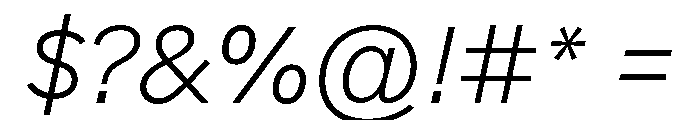 Arial Grotesk LightItalic Font OTHER CHARS