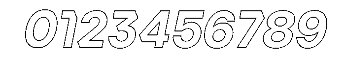 Ardela Edge X01 Black Outline Italic Font OTHER CHARS