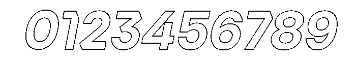 Ardela Edge X02 Black Outline Italic Font OTHER CHARS