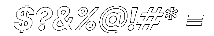 Ardela Edge X02 Black Outline Italic Font OTHER CHARS