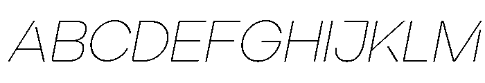 Ardela Edge X02 Thin Italic Font UPPERCASE