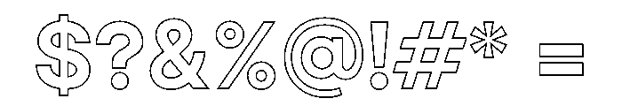 Ardela Edge X03 Black Outline Font OTHER CHARS