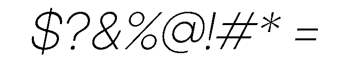 Ardela Edge X03 Extra Light Italic Font OTHER CHARS