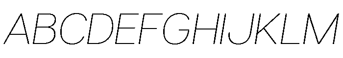 Articulat Thin Oblique Font UPPERCASE