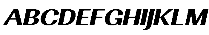 Ashetta Semi Expanded Slanted Font UPPERCASE