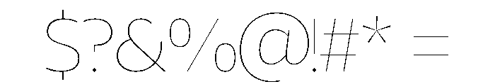 Astonied Thin Font OTHER CHARS