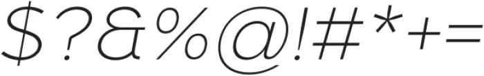 Asen Pro ExtraLight Italic otf (200) Font OTHER CHARS