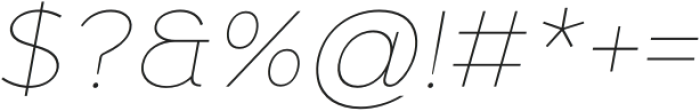 Asen Pro Thin Italic otf (100) Font OTHER CHARS