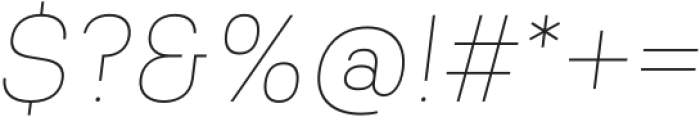 Asperia Thin Italic otf (100) Font OTHER CHARS