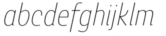 Ashemore Condensed Thin Italic Font LOWERCASE