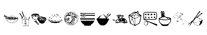Asian Food Font UPPERCASE