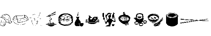 Asian Food Font UPPERCASE