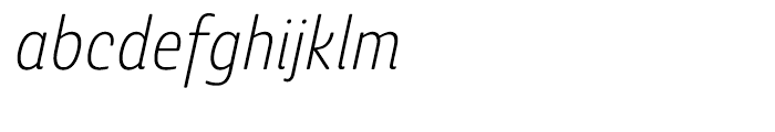 Ashemore Softened Cond Light Italic Font LOWERCASE