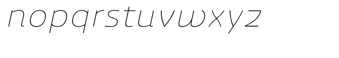 Ashemore Softened Ext Thin Italic Font LOWERCASE