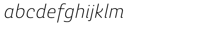 Ashemore Softened Norm Light Italic Font LOWERCASE