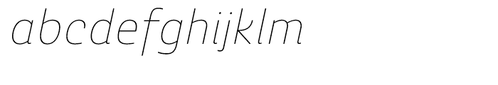 Ashemore Softened Norm Thin Italic Font LOWERCASE
