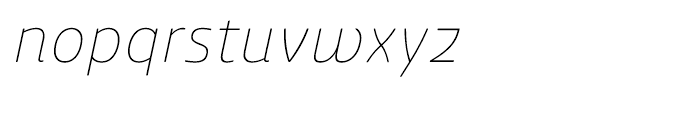 Ashemore Softened Norm Thin Italic Font LOWERCASE