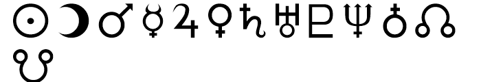 Astrologer Symbols Regular Font UPPERCASE
