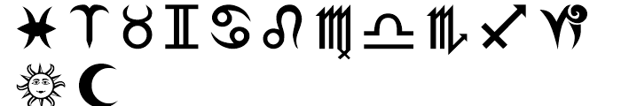 Astrologer Symbols Regular Font LOWERCASE