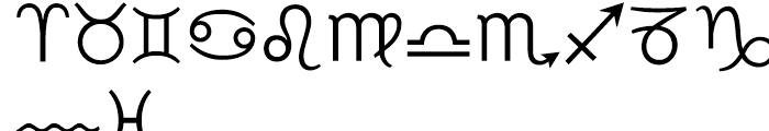 Astrosym Regular Font LOWERCASE