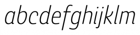 Ashemore Soft Cond Light Ital Font LOWERCASE