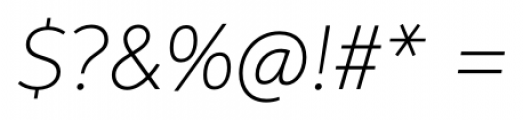 Aspira Thin Italic Font OTHER CHARS