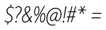 Aspira XXNar Thin Italic Font OTHER CHARS