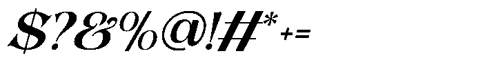 Aseno Modern Italic Font OTHER CHARS