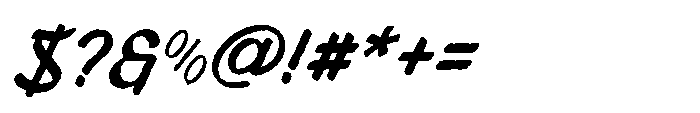 Asfalta Italic Rough Font OTHER CHARS