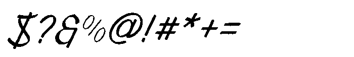 Asfalta Light Italic Rough Font OTHER CHARS