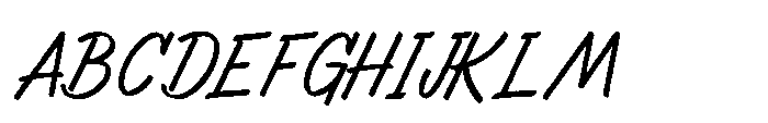 Asfalta Light Italic Rough Font UPPERCASE
